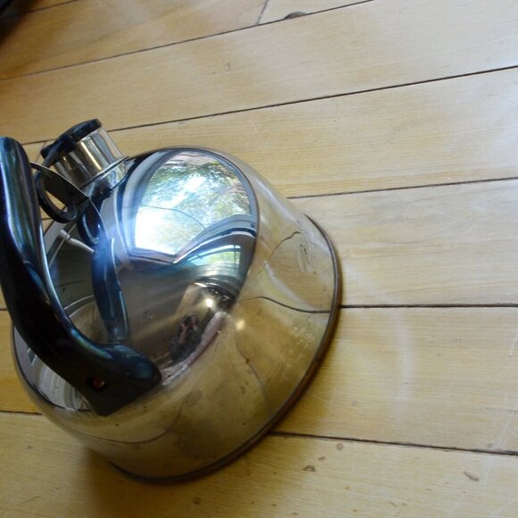 REVERE WARE Copper Bottom Stainless Steel Tea Kettle vintage small - Picture 3 of 7